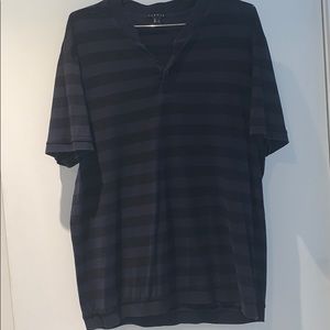 Theory Men’s Navy Striped Buttoned Shirt